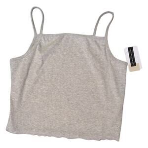 Gray Scallop Crop Top